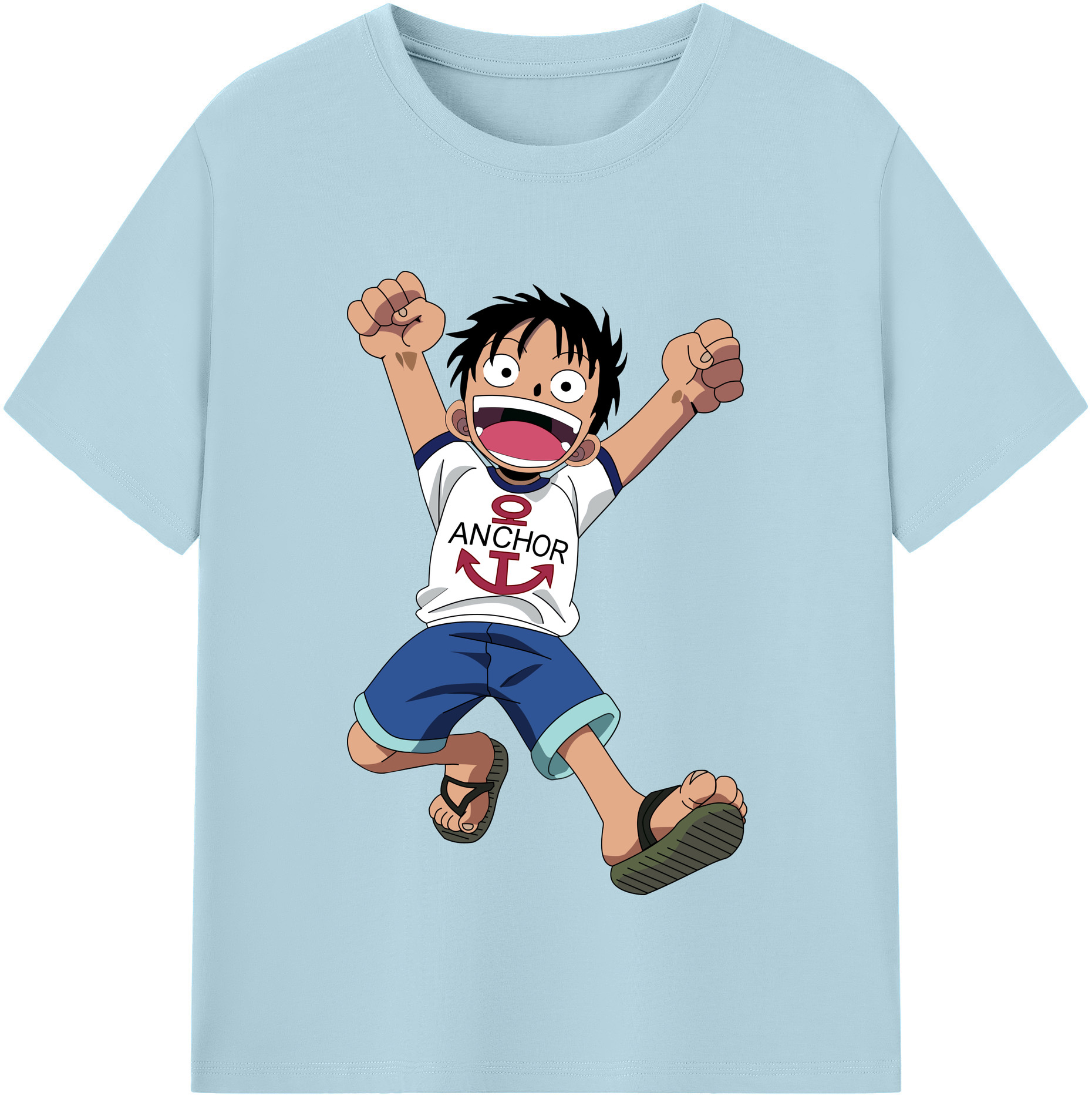 ワンピース モンキー・D・ルフィ ONE PIECE Monkey D. Luffy 綿100％半袖Tシャツ（フロントプリント）